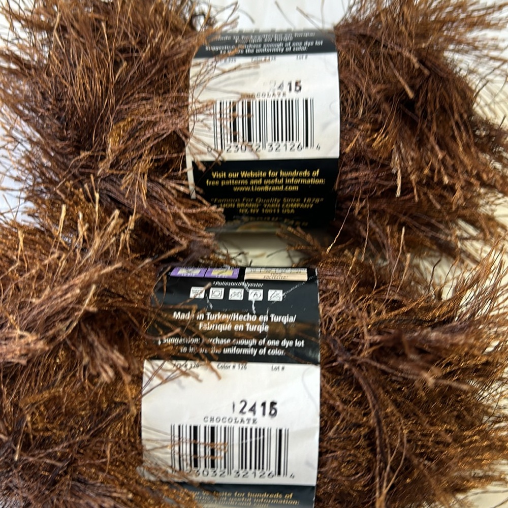 New Lion Brand Fun Fur Eyelash Yarn 2 Skeins - Picture 2 of 3